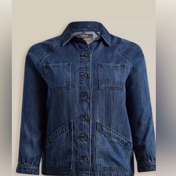 TORRID Jackets & Blazers - TORRID Women’s Feel the Fit Tencel Chore Denim Blue Jacket Size 0